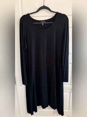Eileen Fisher Black Scoop Neck Long Sleeve Top